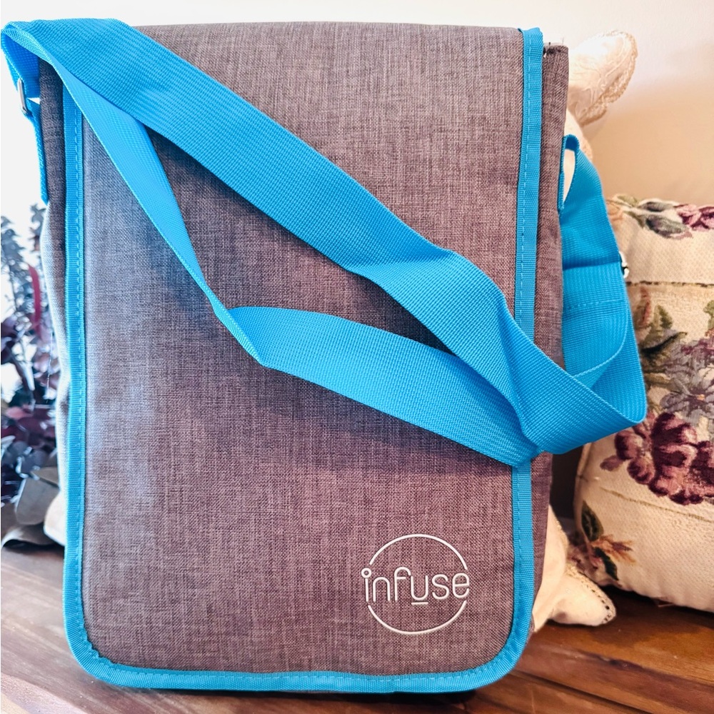 NEW Gray and Blue Women's Laptop Aromatherapy Crossbody Bag